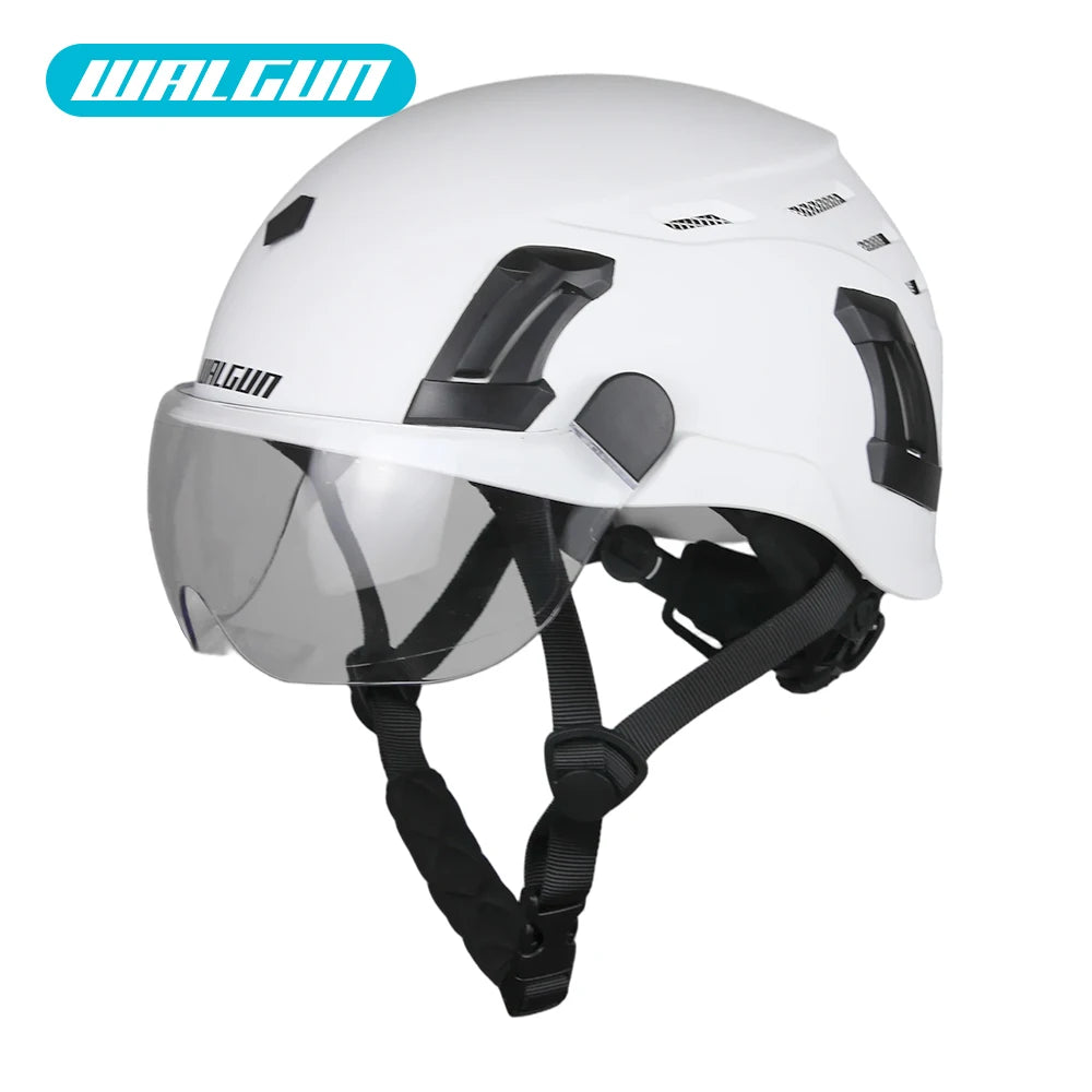 Kask ochronny walgun k202 | praca na wysokości z goglami, wizjerem i ochroną słuchu