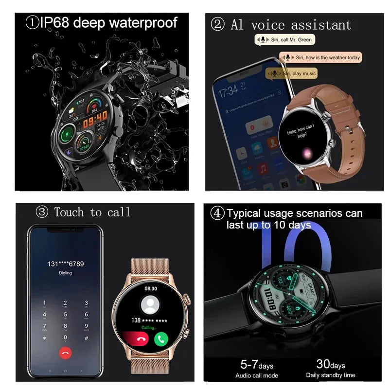 Vabena 2026 smartwatch dla kobiet i mężczyzn | amoled, gps, ip68