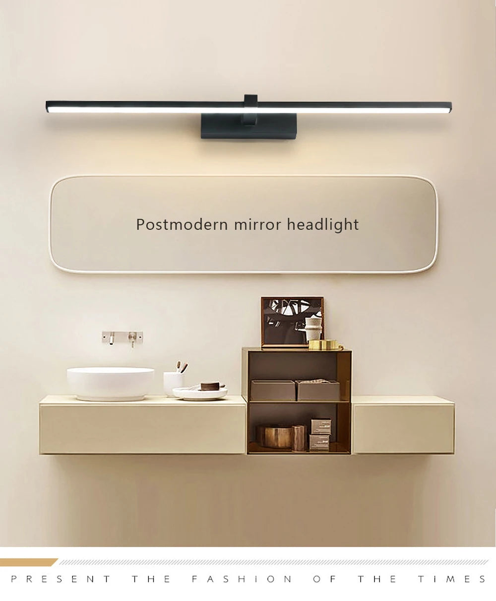 Vabena nowoczesna lampa ścienna led do łazienki, trzy kolory, aluminiowa