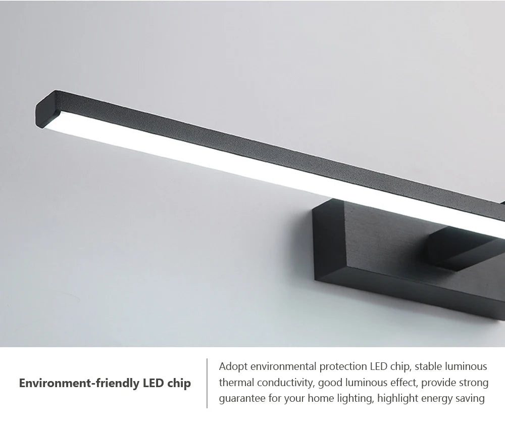 Vabena nowoczesna lampa ścienna led do łazienki, trzy kolory, aluminiowa