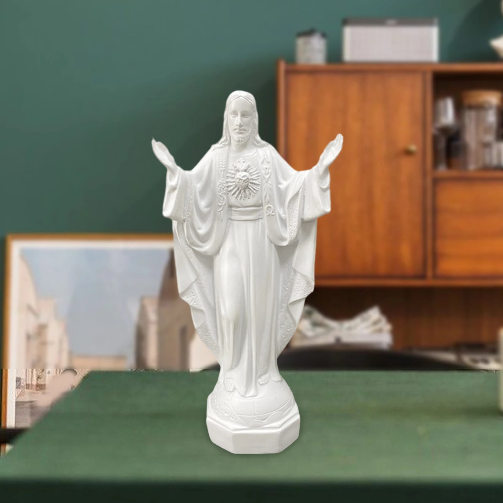 Boska figurka jezusa i maryi z żywicy | święty katolicki wystrój domu