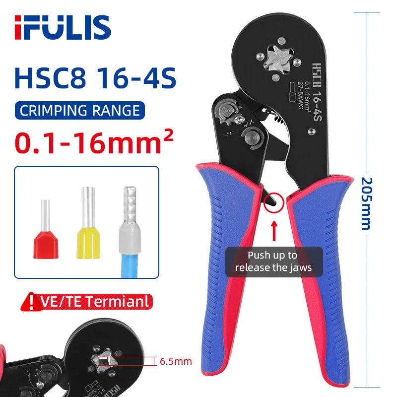 IFULIS HSC8 Precision Tubular Terminal Crimping Pliers 16mm² – Reliable Electrical Connections