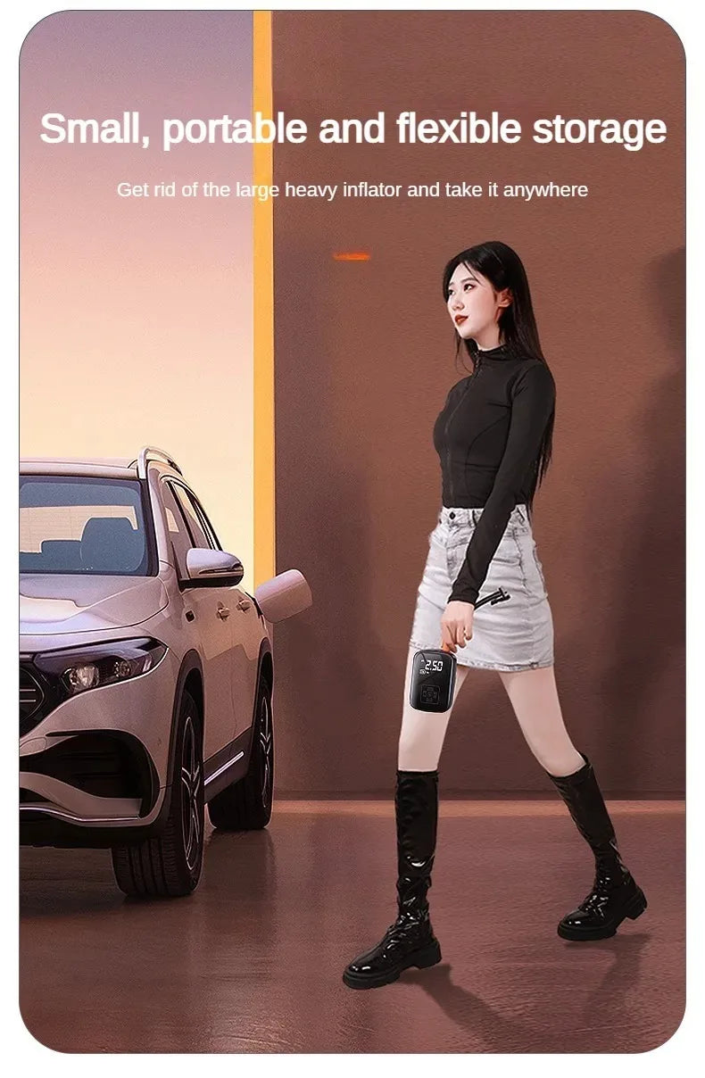 Cyfrowy bezprzewodowy kompresor do samochodowych opon eafc