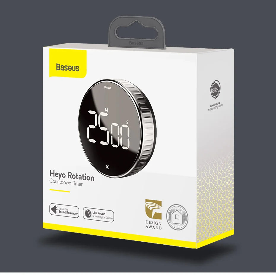 Baseus Magnetic Digital Kitchen Timer - Countdown Alarm & Stopwatch