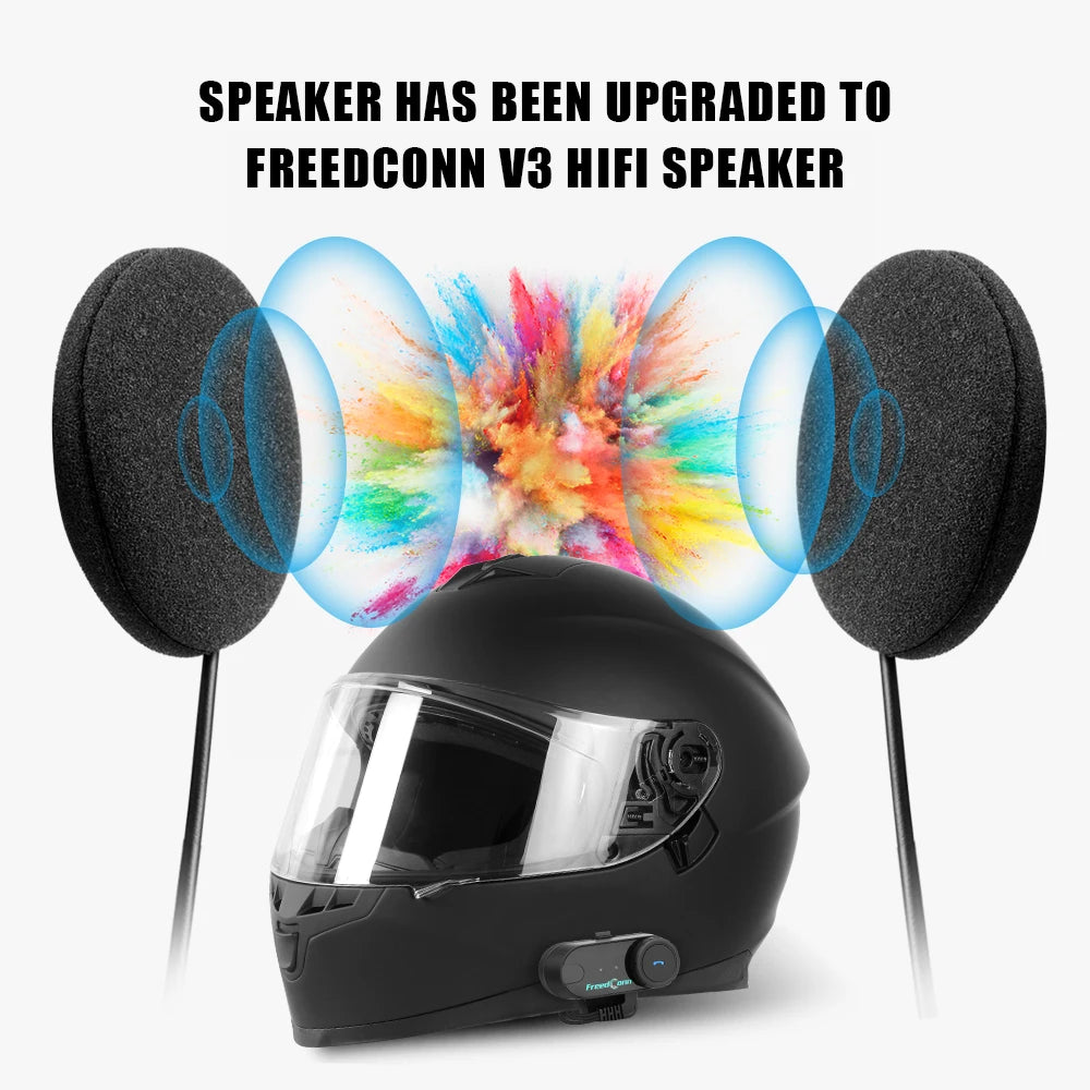 Freedconn t-com vb motocyklowy interkom bluetooth | zestaw słuchawkowy dla 6 motocyklistów i radio fm