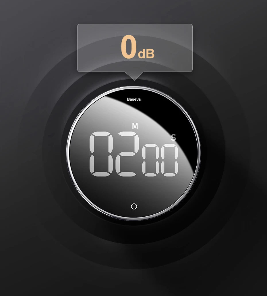 Baseus Magnetic Digital Kitchen Timer - Countdown Alarm & Stopwatch
