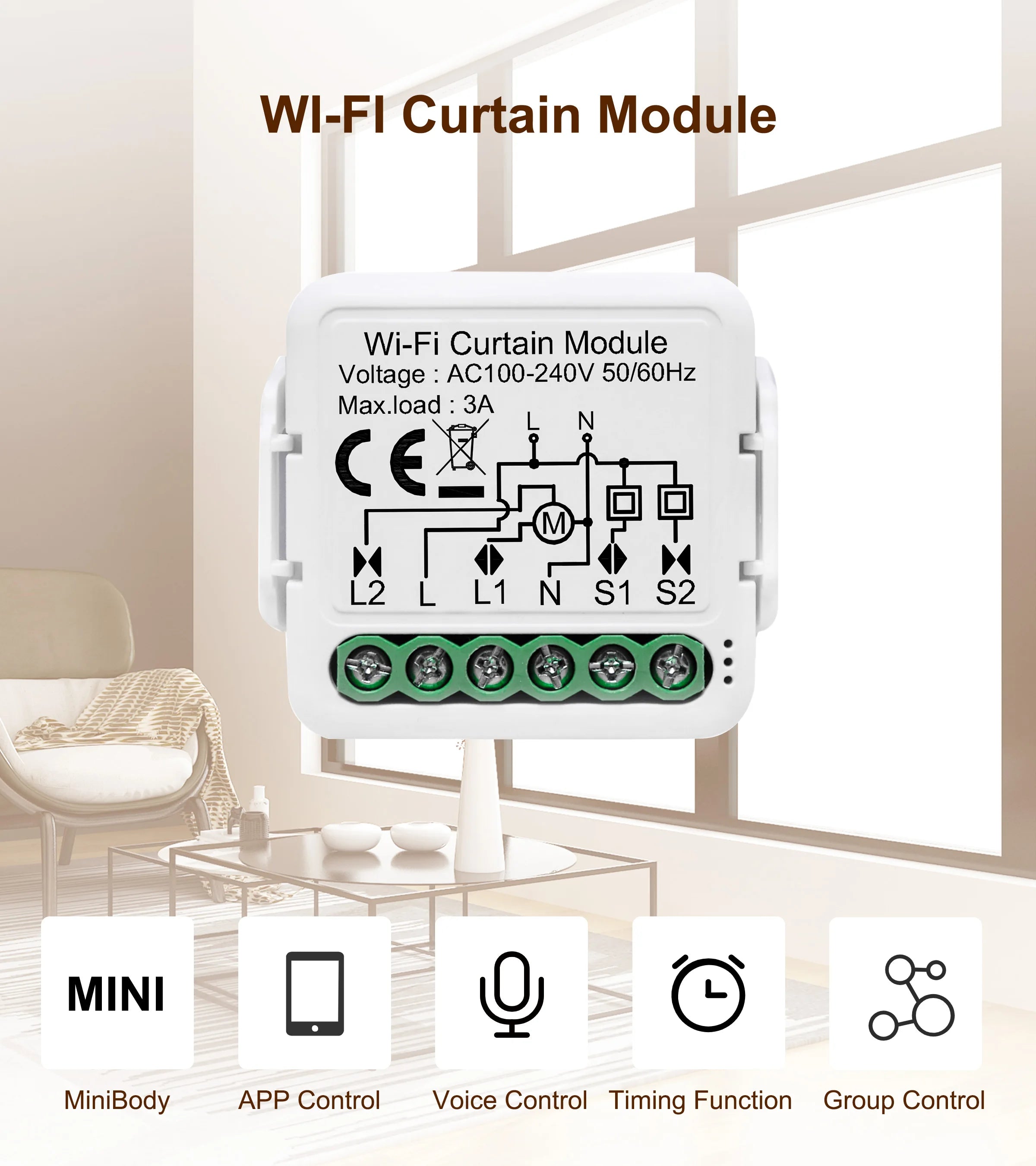 Girier tuya inteligentny moduł wifi do zasłon i rolet - kompatybilny z alexa i google home