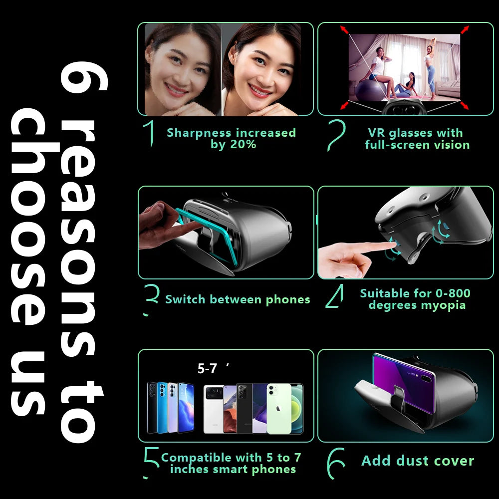 AyeBeau 3D VR Glasses - Immersive Virtual Reality Headset