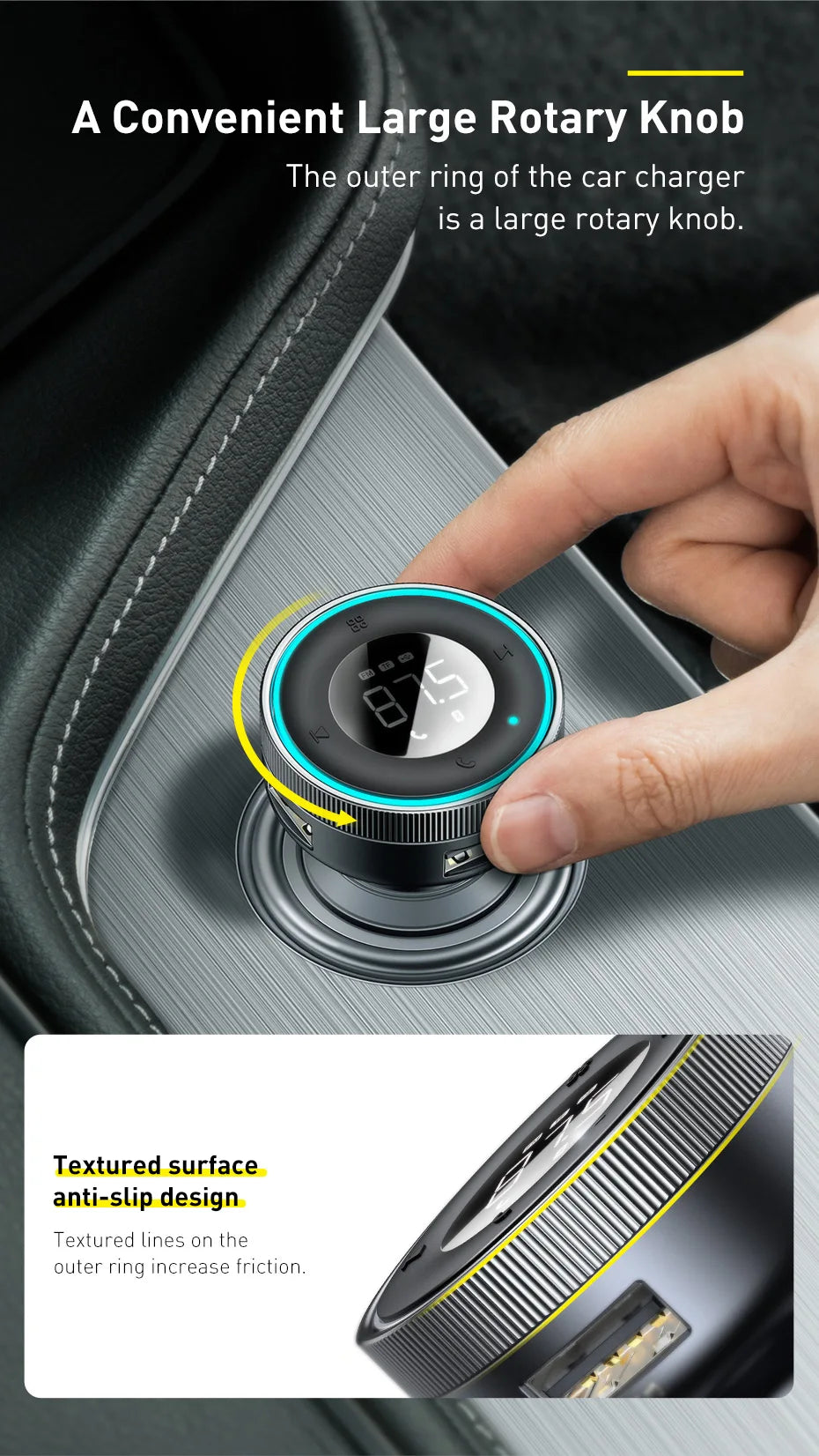 Baseus transmiter fm bluetooth 5.0 i ładowarka samochodowa | bezprzewodowe audio zestaw głośnomówiący