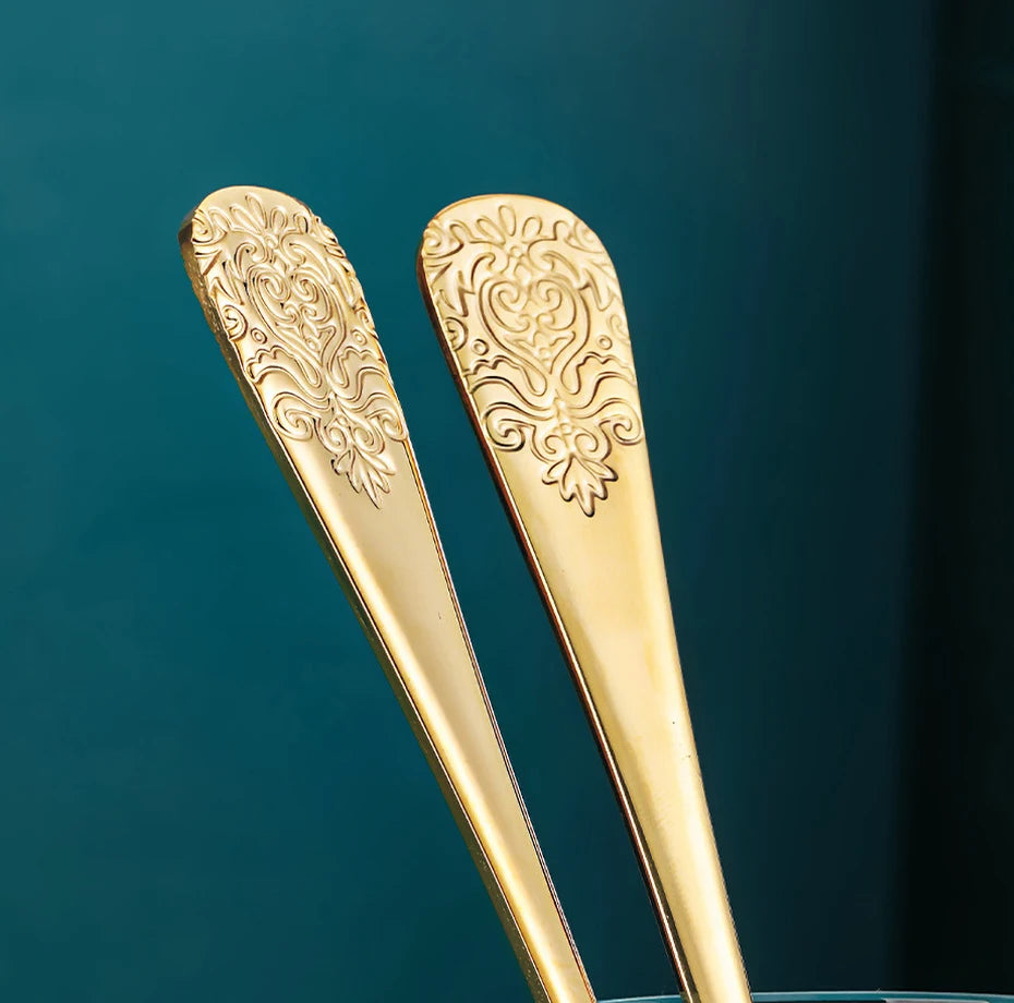 Luxury Vintage Gold Silverware Set | 16/24 Piece Dining Collection