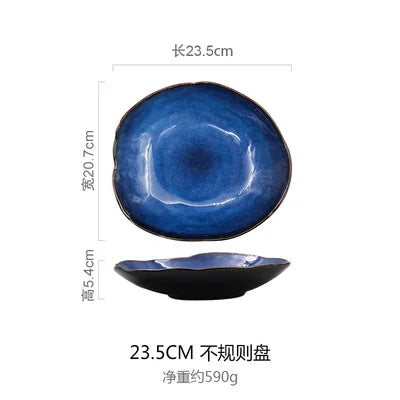 KINGLANG Nordic Irregular Ceramic Plate & Bowl Set - Modern Dining Collection