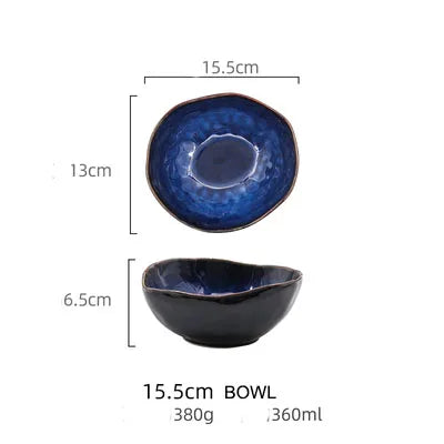KINGLANG Nordic Irregular Ceramic Plate & Bowl Set - Modern Dining Collection