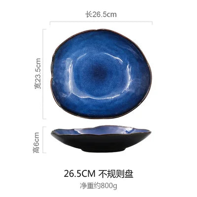 KINGLANG Nordic Irregular Ceramic Plate & Bowl Set - Modern Dining Collection