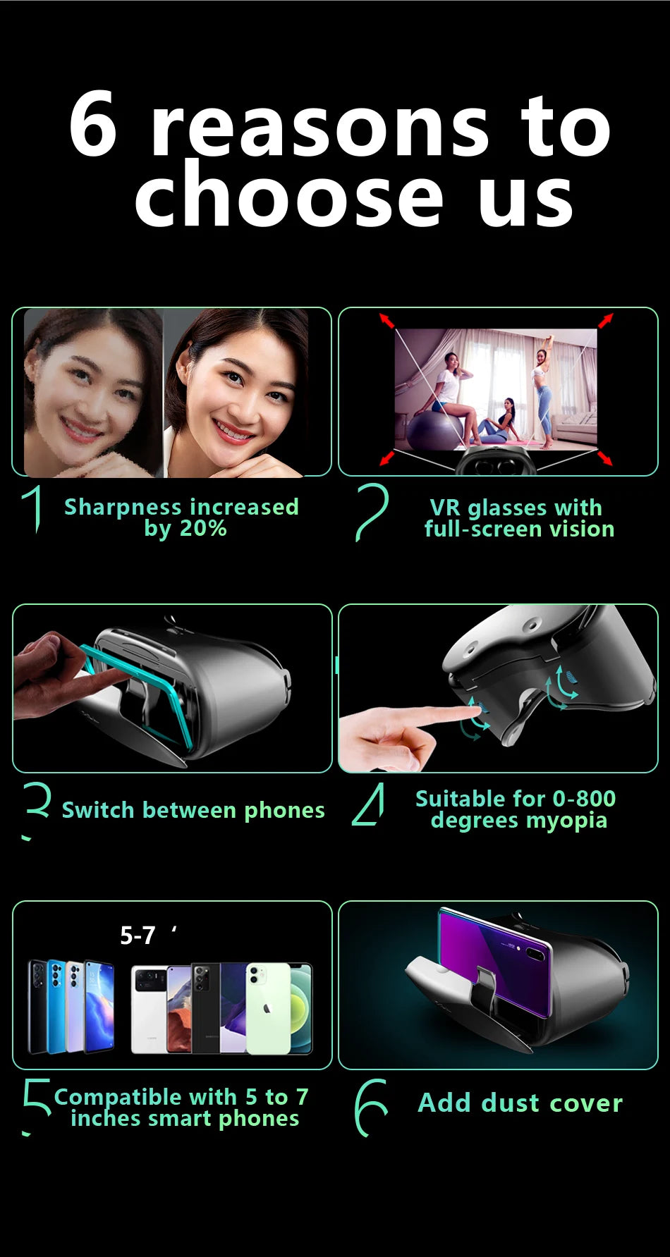 AyeBeau 3D VR Glasses - Immersive Virtual Reality Headset