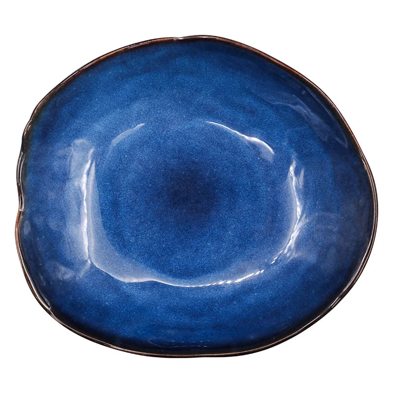 KINGLANG Nordic Irregular Ceramic Plate & Bowl Set - Modern Dining Collection