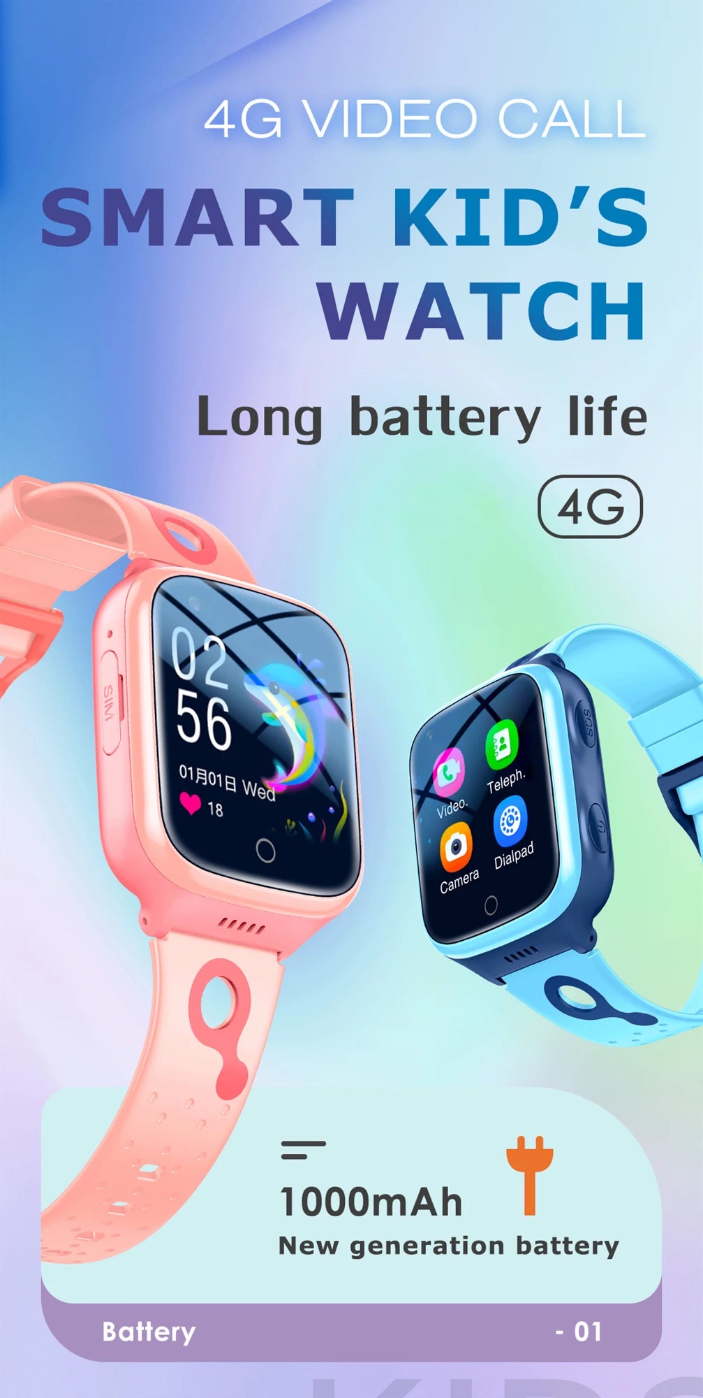 Kgg 4g smartwatch dziecięcy – lokalizator gps, rozmowy wideo, sos, wifi
