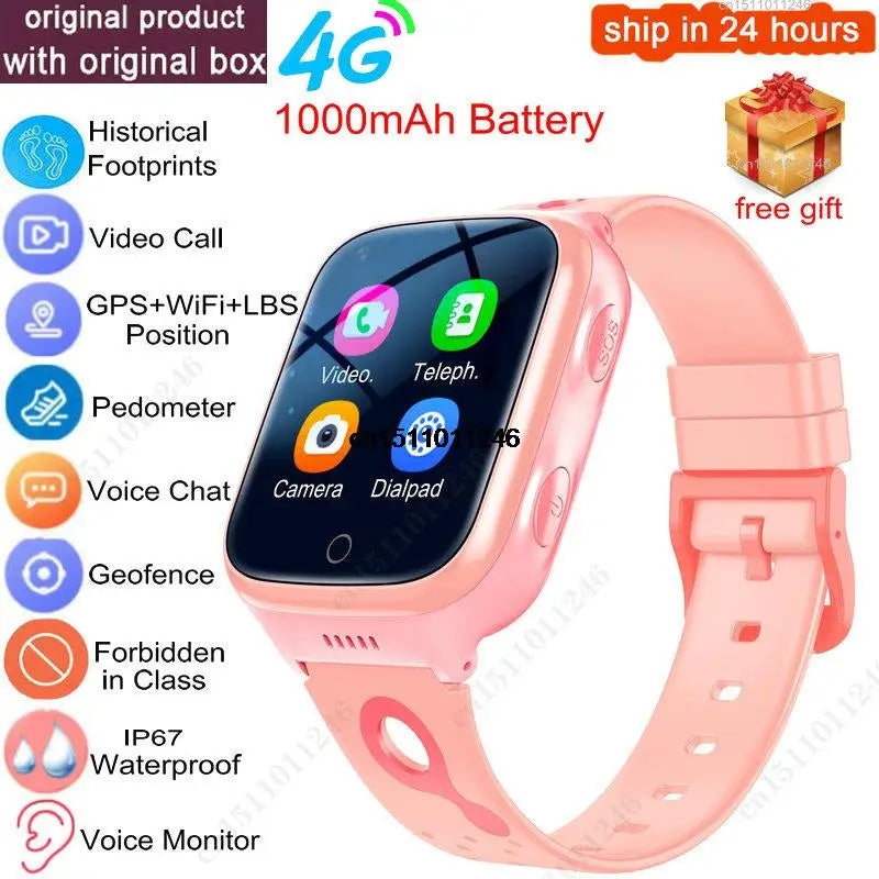 Zegarek smartwatch kgg 4g dla dzieci | gps, rozmowy wideo i sos