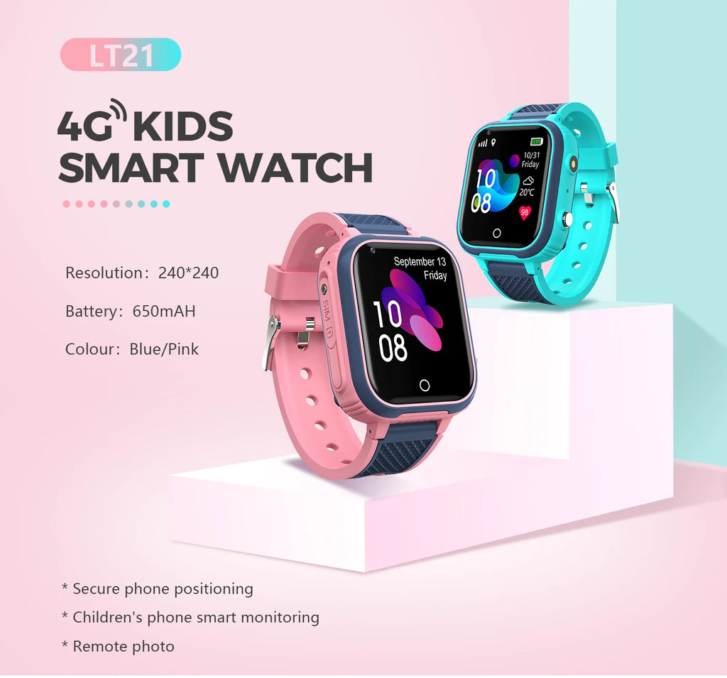 Lt21 smartwatch dla dzieci 4g – gps, rozmowy wideo, sos, wodoodporność ip67