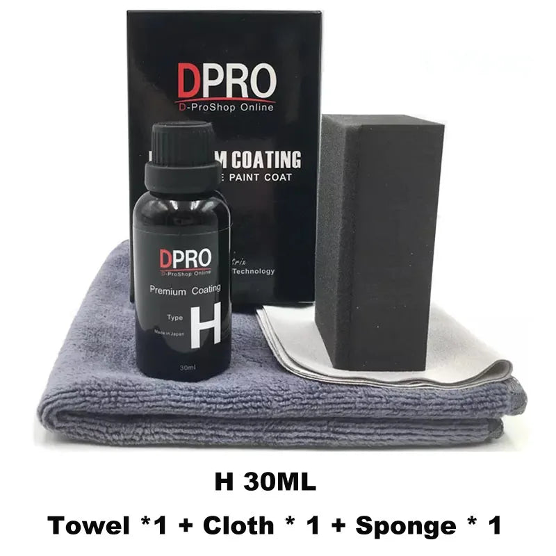 Zestaw ceramicznej powłoki samochodowej dpro 9h - płynne szkło, nano ochrona lakieru