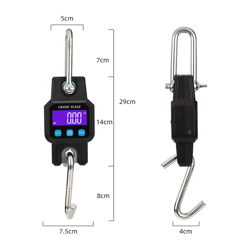 Precision 300kg Bluetooth Crane Scale | USB Digital Hanging Hook