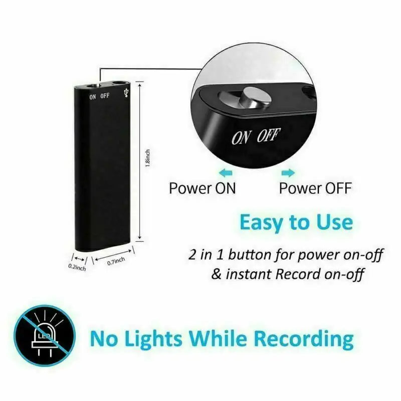 Ultracienka mini nagrywarka dyktafon cyfrowy odtwarzacz mp3 4-32gb