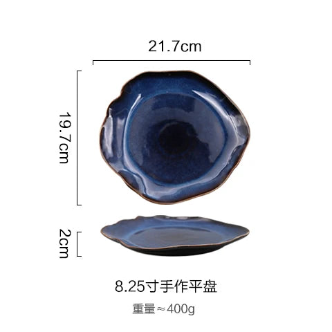 KINGLANG Nordic Irregular Ceramic Plate & Bowl Set - Modern Dining Collection