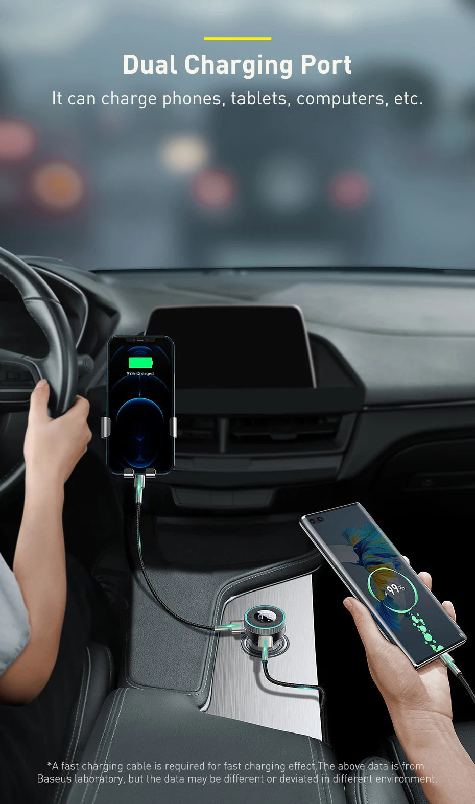 Baseus transmiter fm bluetooth 5.0 i ładowarka samochodowa | bezprzewodowe audio zestaw głośnomówiący
