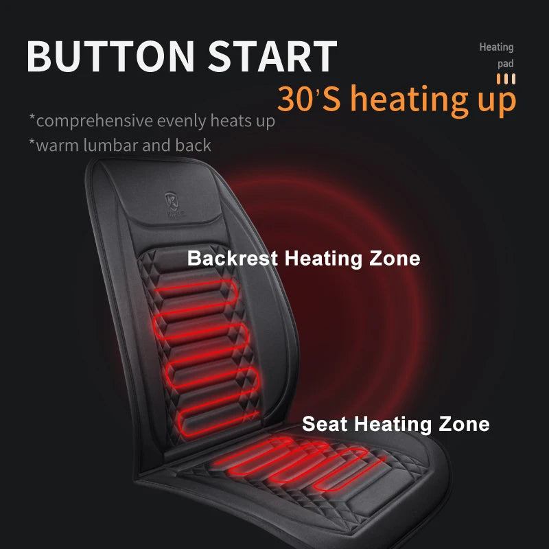 Zimowe podgrzewane pokrowce na siedzenia samochodowe - uniwersalne poduszki grzewcze 12v