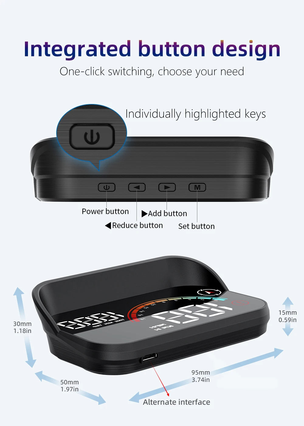 M22 Car HUD Head Up Display | Universal GPS Speedometer Projector