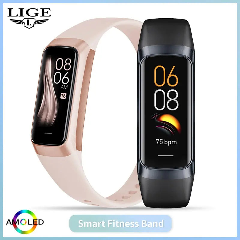 Zegarek smartwatch lige amoled - monitor tętna i aktywności fizycznej