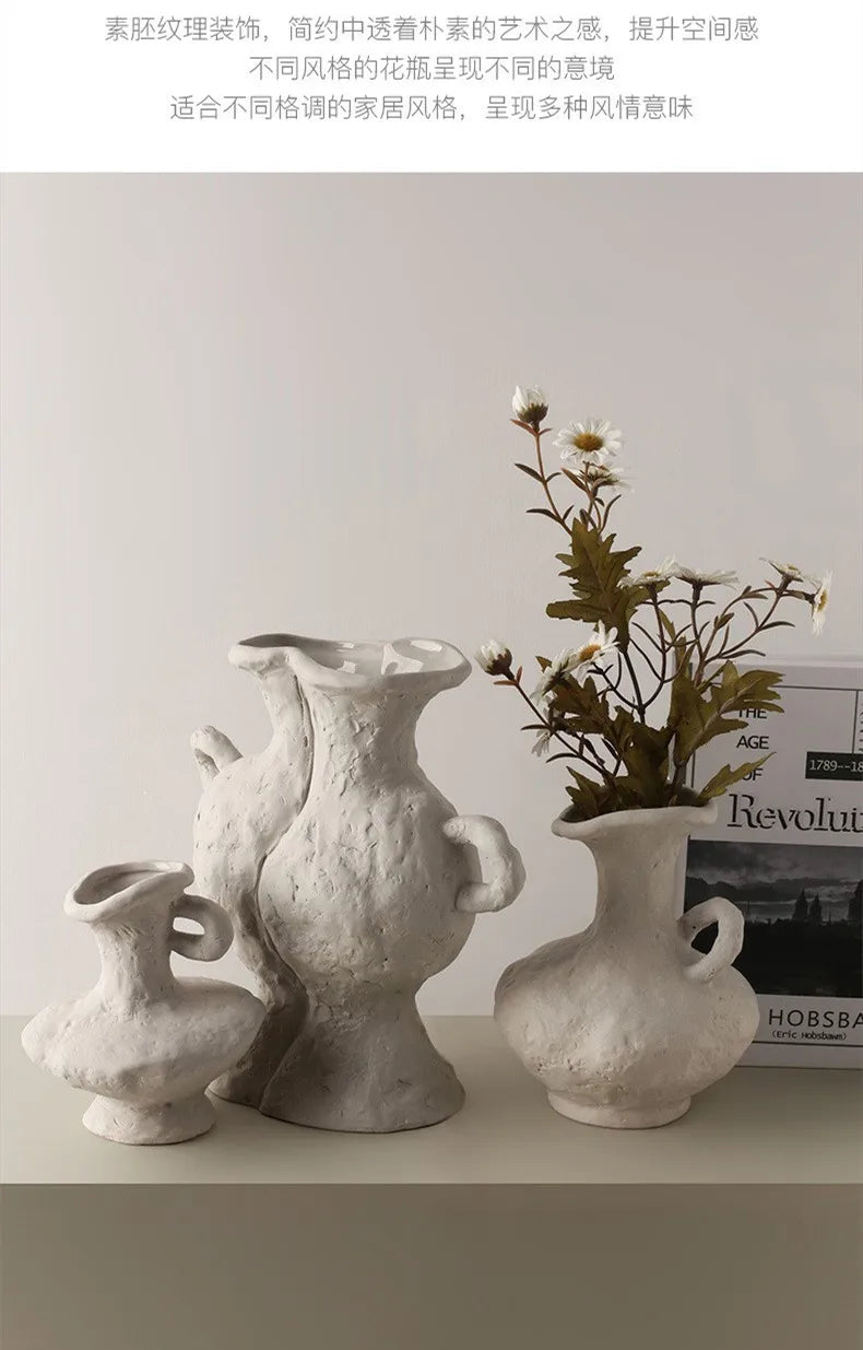 Nordic Ceramic Hydroponic Flower Pot Vase - White Table & Bathroom Decor