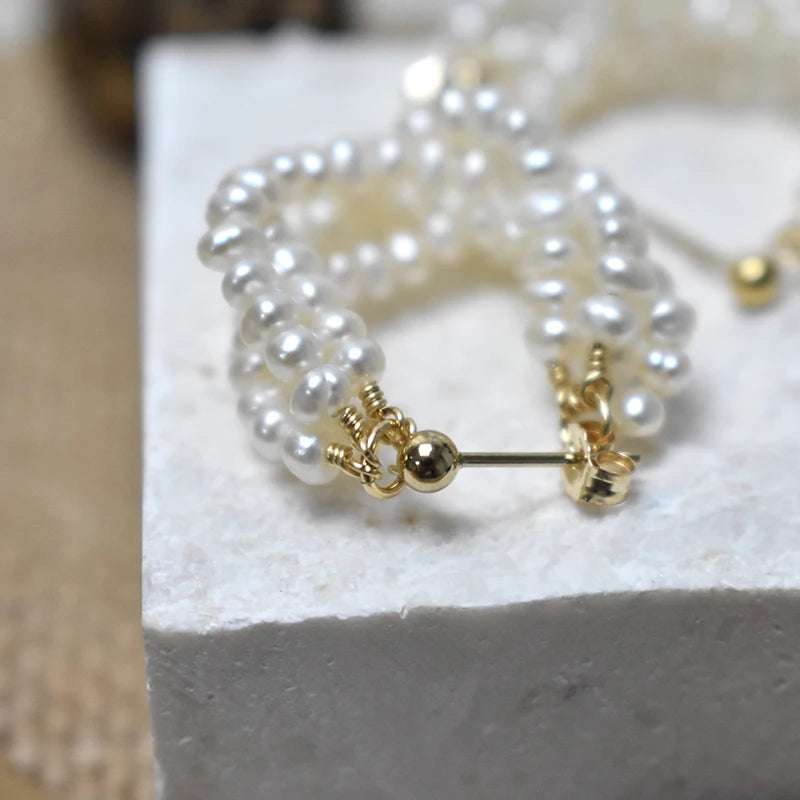 Elegant Freshwater Seed Pearl Earrings - 14K Gold Filled Jewelry