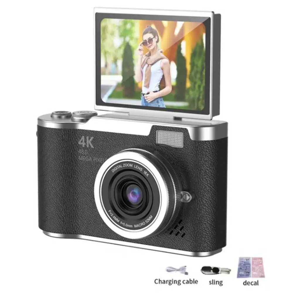 Aparat cyfrowy 4k 48mp | obrotowy ekran i stabilizacja obrazu