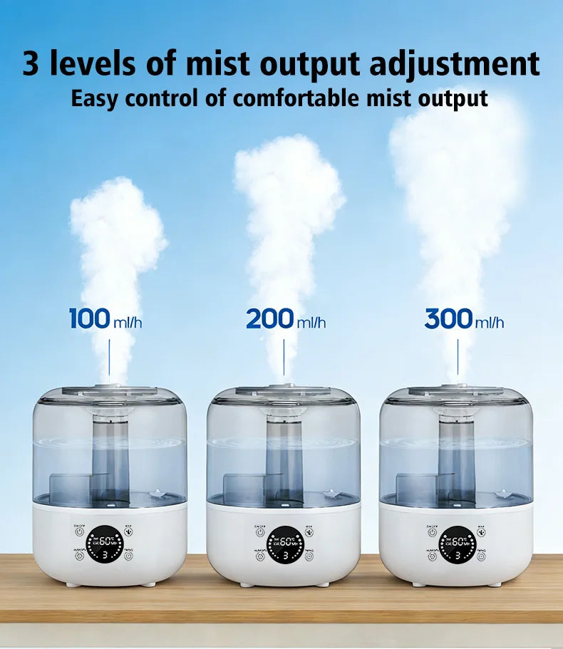 Nawilżacz powietrza jfbonin dual mist z dyfuzorem olejków eterycznych do domu i biura