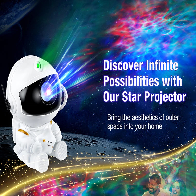 Projektor galaktyki astronauta – lampa gwiazd do pokoju dziecięcego