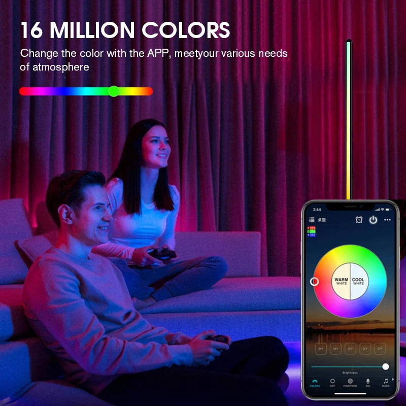 Vabena RGB LED Smart Corner Floor Lamp - Music Sync & 16M Colors