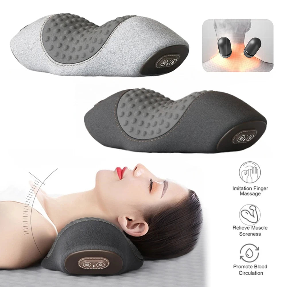Electric Neck Massager Pillow with Heat & Traction | Cervical Pain Relief