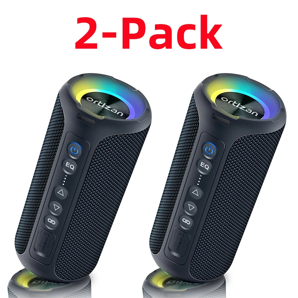 Ortizan głośnik bluetooth 40w wzmocniony bas ip7 wodoodporny zewnętrzny