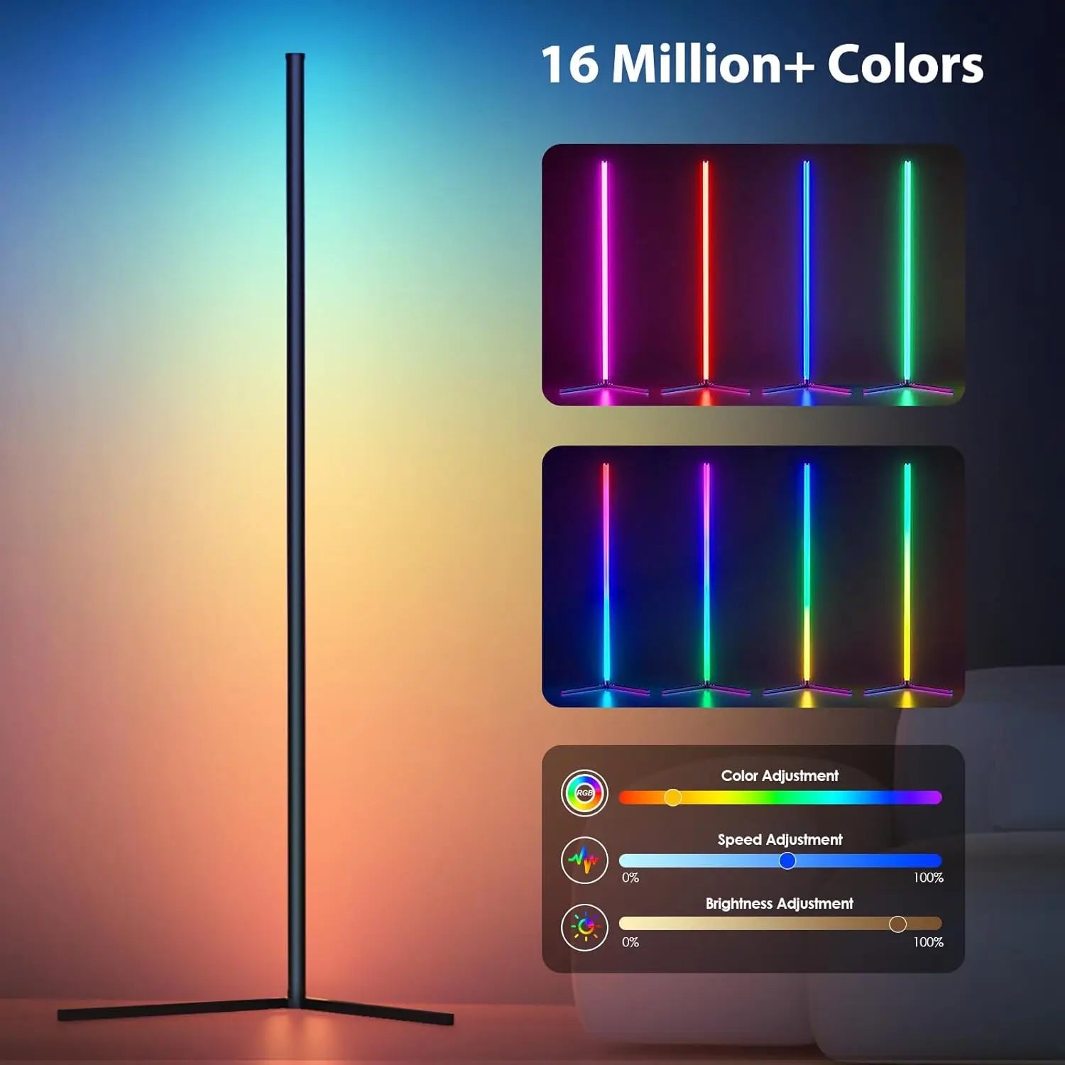 Lampa podłogowa homefish rgb z synchronizacją muzyki - inteligentne oświetlenie led