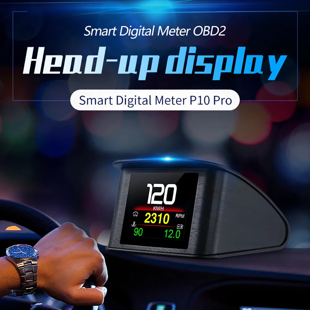 P10 pro wyświetlacz hud obd2 - inteligentny licznik cyfrowy prędkościomierz