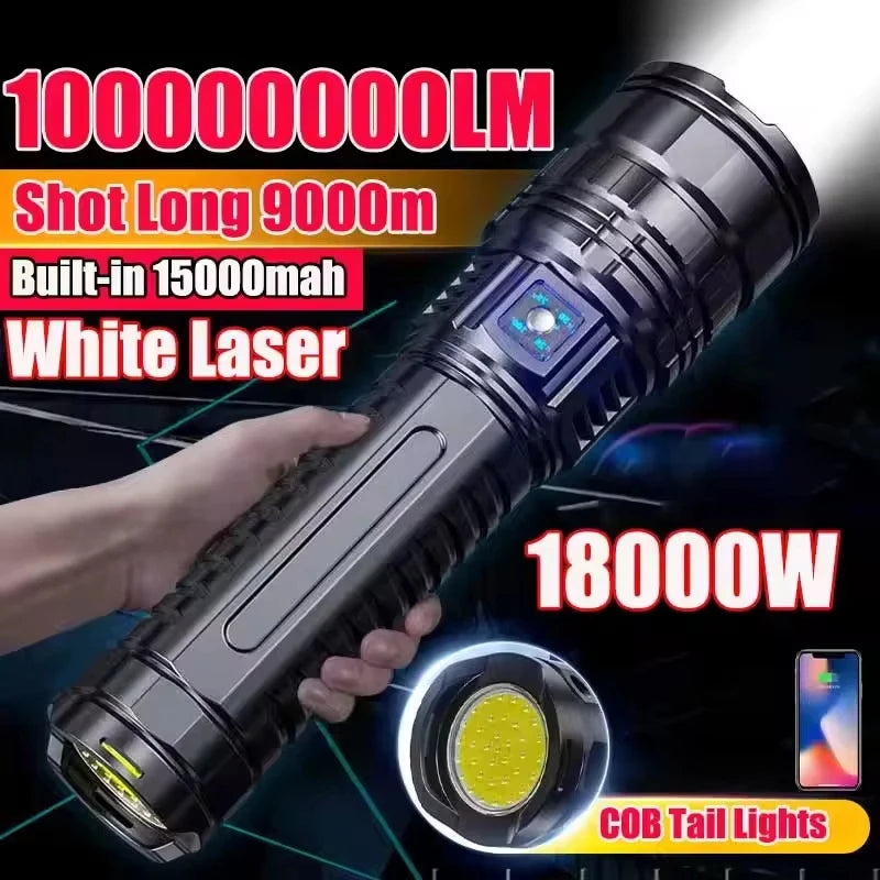 Latarka taktyczna vabena 10000lm, 15000mah — ładowalny reflektor 4km