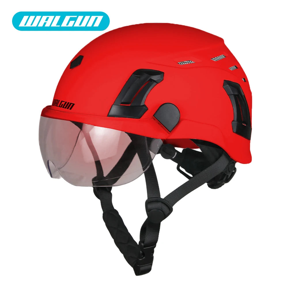 Kask ochronny walgun k202 | praca na wysokości z goglami, wizjerem i ochroną słuchu