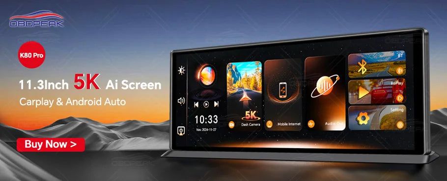 K2 pro 11.3" 4k bezprzewodowy carplay android auto kamera samochodowa z gps i podwójnym obiektywem