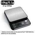 Digital Waterproof Stainless Steel Kitchen Scale - 3/5/10kg, 0.1g Precision