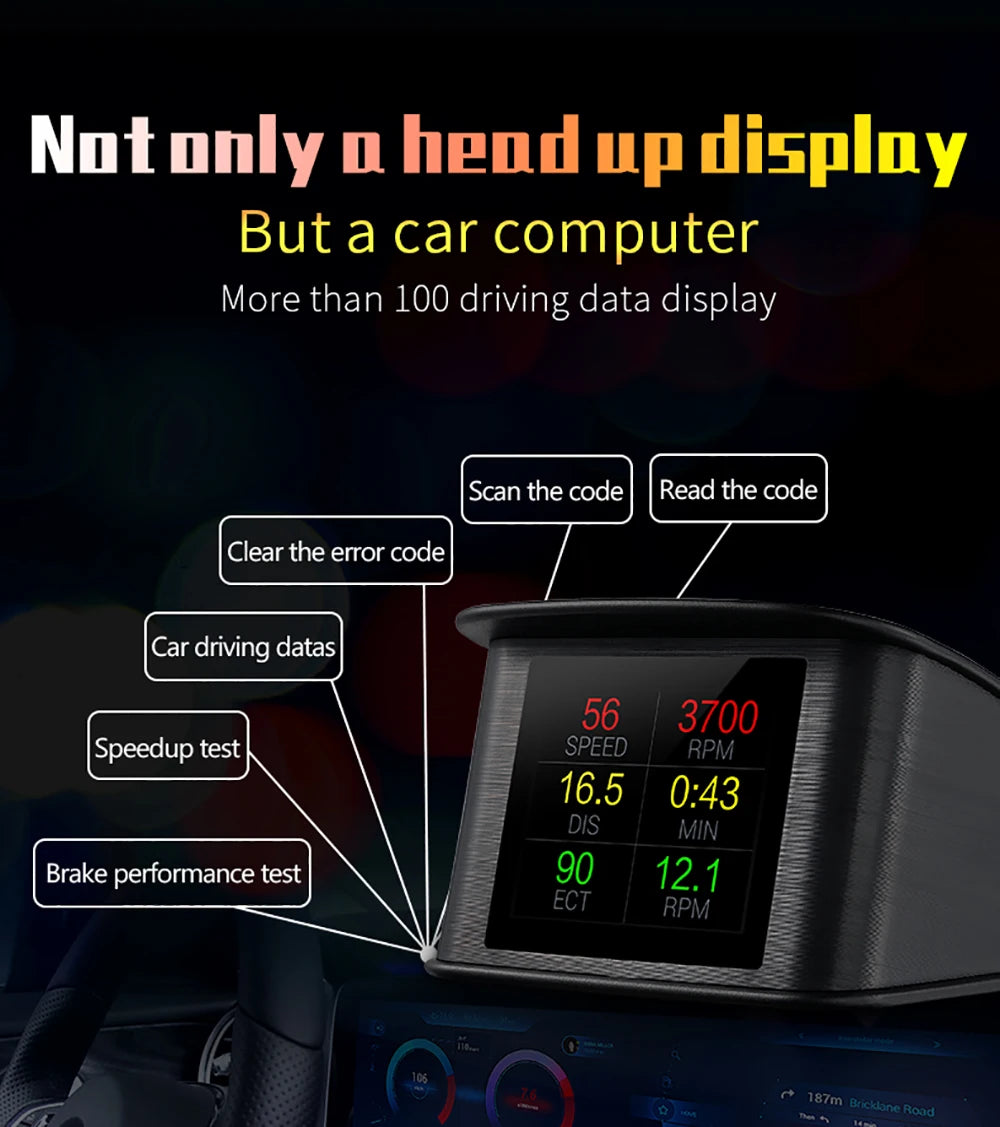 P10 pro wyświetlacz hud obd2 - inteligentny licznik cyfrowy prędkościomierz