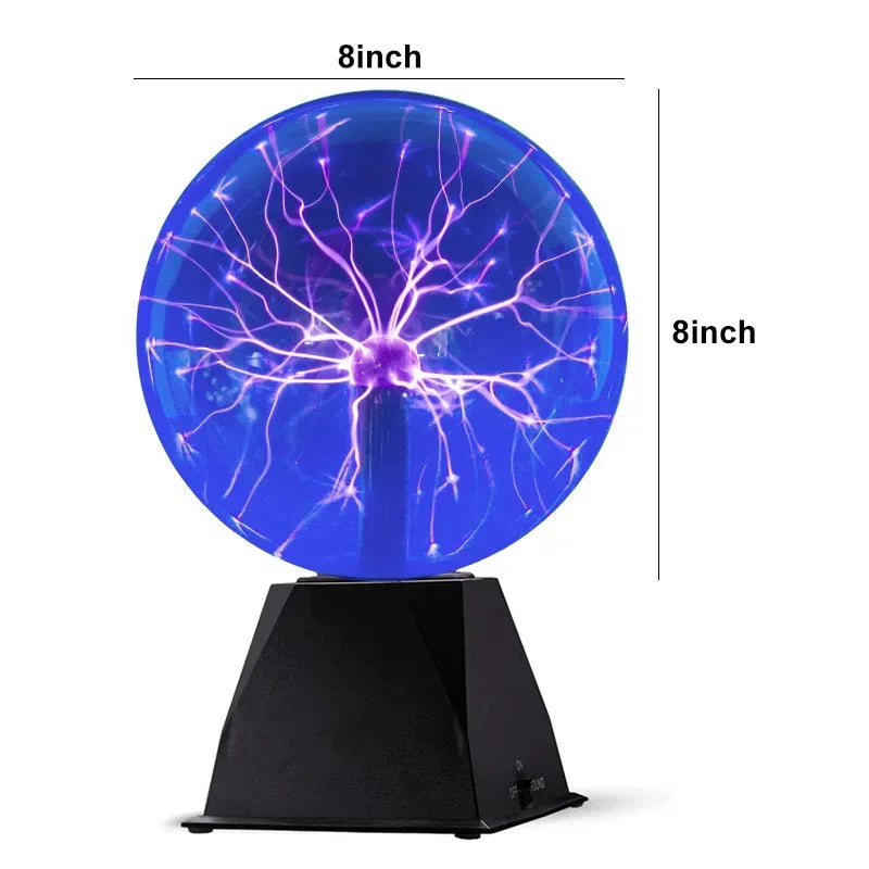Lampa plazmowa 8 cali kontrolowana dźwiękiem - dotykowa lampka nocna led