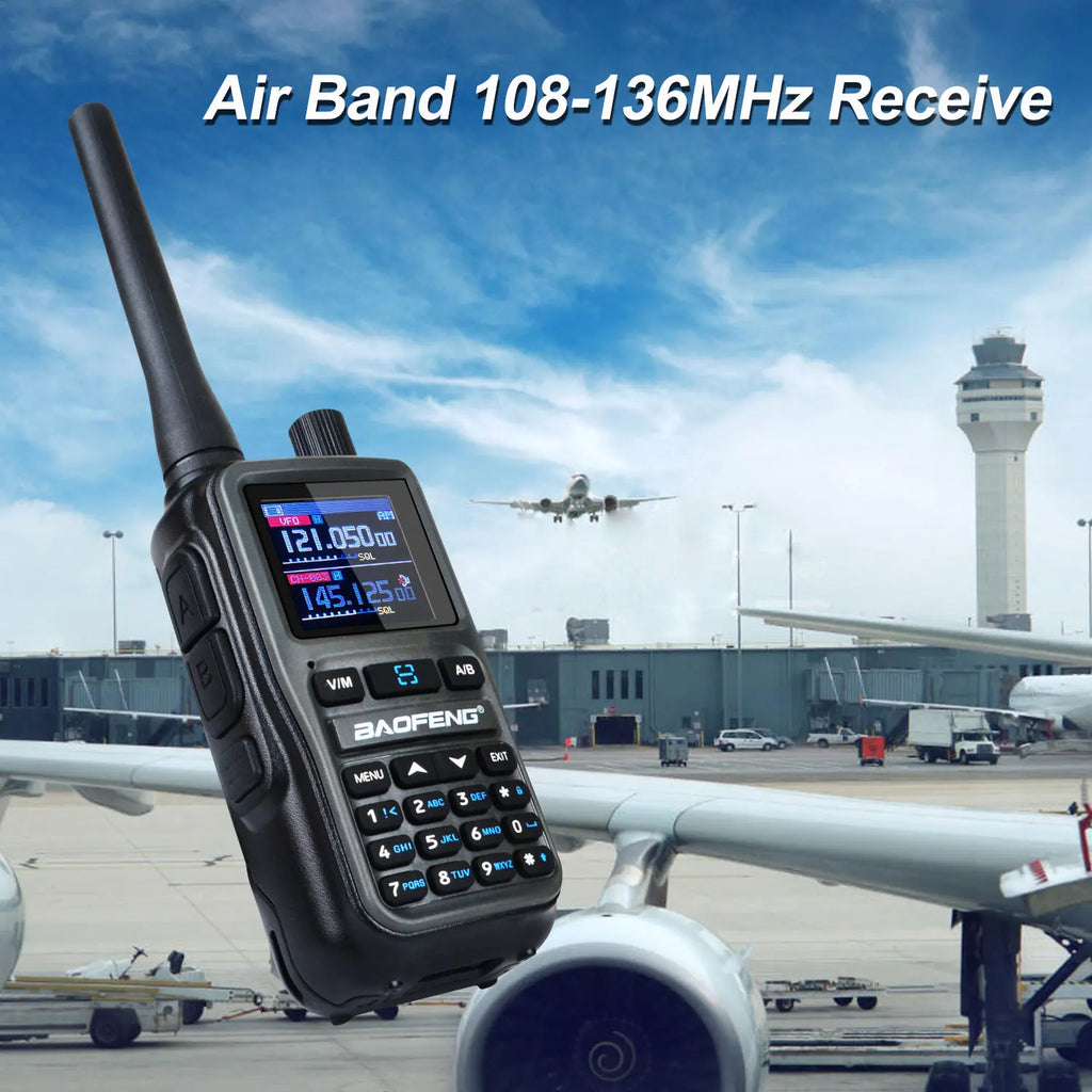 Baofeng uv-5r mini zestaw 2 sztuk dwuzakresowy radiotelefon kompaktowy 5w z odbiornikiem pasma lotniczego i ładowaniem usb-c