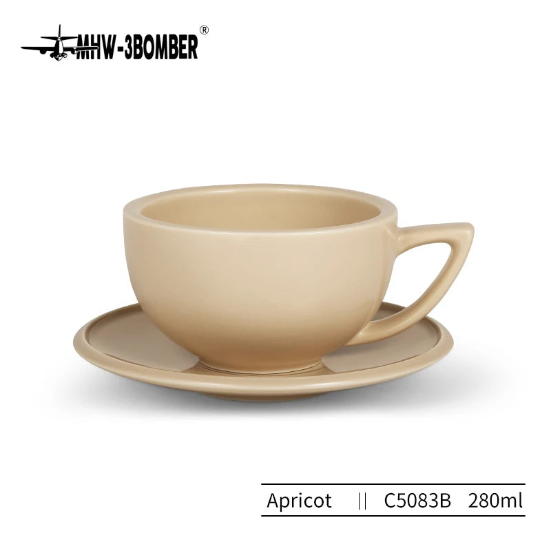 MHW-3BOMBER 280ml Ceramic Art Latte & Espresso Cup Set