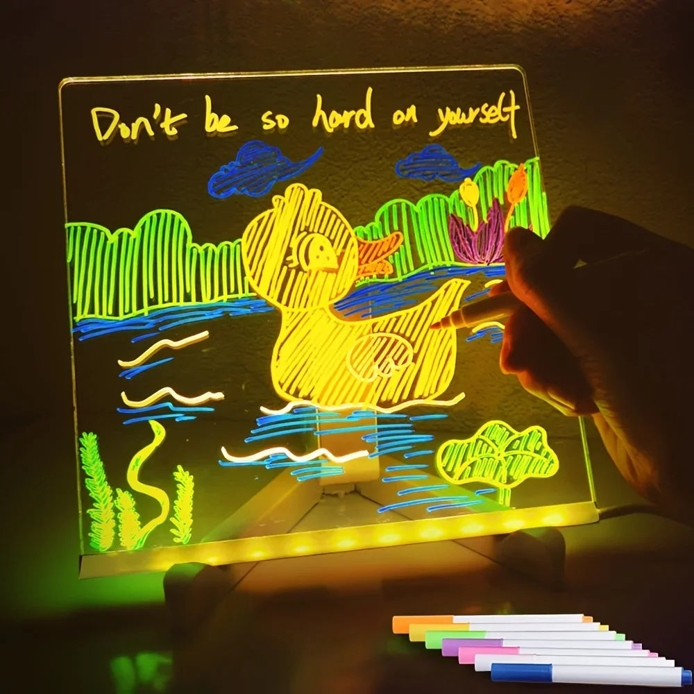 Tablica led do notatek i lampka nocna | plansza do rysowania rgb dla dzieci
