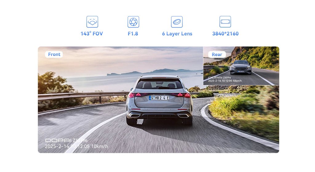 Ddpai z50 pro 4k kamera samochodowa z gps, adas i noktowizją